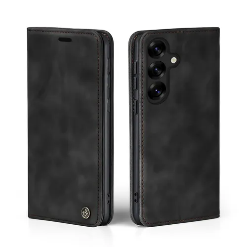 Handyhülle für Samsung Galaxy S25+ Klapp Magnet Smartphone Cover Case Schwarz