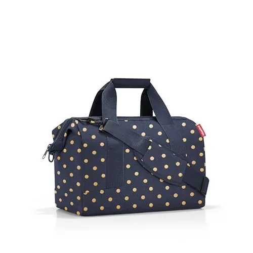 reisenthel Allrounder M metallic dots Blue - Vielfältige Doktortasche für Reisen und Freizeit, mit 18 l Volumen und umweltfreundlichem Material aus recycelten PET-Flaschen