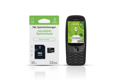 Tec-Expert microSD Karte S&L für Nokia 6310 (2024) Speicherkarte (32 GB, Class 10, microSDHC)