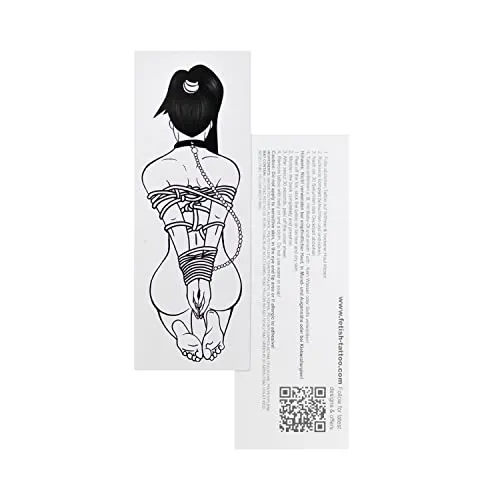 Bondage Girl Groß Tattoo in Schwarz