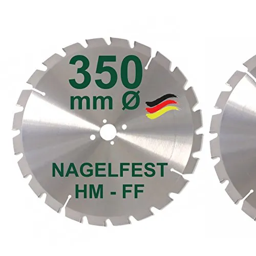 HM Sägeblatt 350 x 30 mm NAGELFEST FF Hartmetall FSP Kreissägeblatt 350mm für Bauholz Brennholz Schalholz Leimholz zum Sägen mit Wippsäge Tischkreissäge Kreissäge Kappsäge Brennholzsäge Tischsäge
