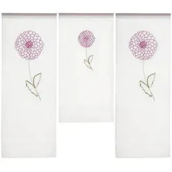 Xxxl Kurzgardinen - Floral in Grün, Rosa, Weiß, 90x80 cm - Hochwertige Fertiggardinen aus Textil mit Oeko-Tex® Standard 100, ausgestattet mit Beschwerungsstab für perfekten Fall. Ideale Wohntextilien für stilvolle Fensterdekoration.