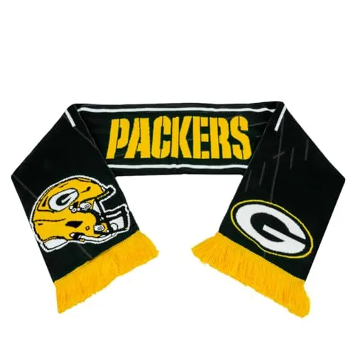 Green Bay Packers NFL Schal Fanschal Scarf ** Team HD Knitted Jaquard Scarf ** in 145 x 20 cm
