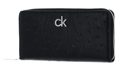 Calvin Klein Geldbörse Re-Lock Slim Zip Around Wallet Logo Black schwarz
