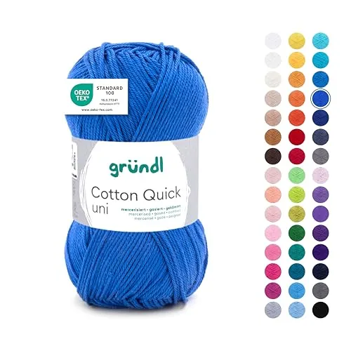 Gründl Wolle Cotton Quick uni in blau von Gründl