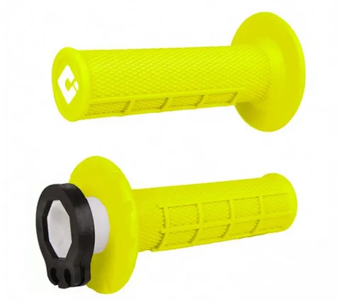 ODI Lock-On Griffe MX Half Waffle Neon Gelb für 2 und 4-Takter