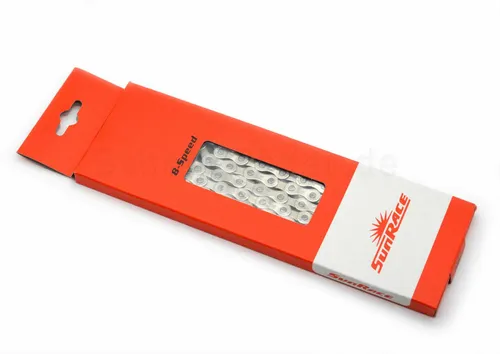 Sunrace CNM84 Silber Kette, 8-fach, für Kettenschaltung, mit Schloss, 116 L
