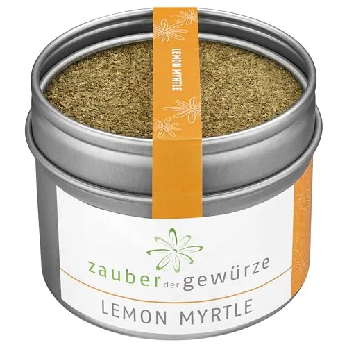 Zauber der Gewürze Lemon Myrtle – Getrocknete Zitronenmyrte, perfekt für Huhn, Fisch, Schwein sowie Meeresfrüchte und Currys, für einen intensiven Zitrusgeschmack, 35 g