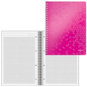 Leitz Collegeblock 4638-00-23, WOW, A4, Rand rundum 80 g/m² 80 Blatt mit Kopfzeile kariert