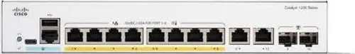Cisco Catalyst C1200-8FP-2G Switch - Managed Switch mit 8 PoE+ Ports und 120W Gesamtleistung, ideal für die Stromversorgung von IP-Geräten wie Access Points und Kameras.