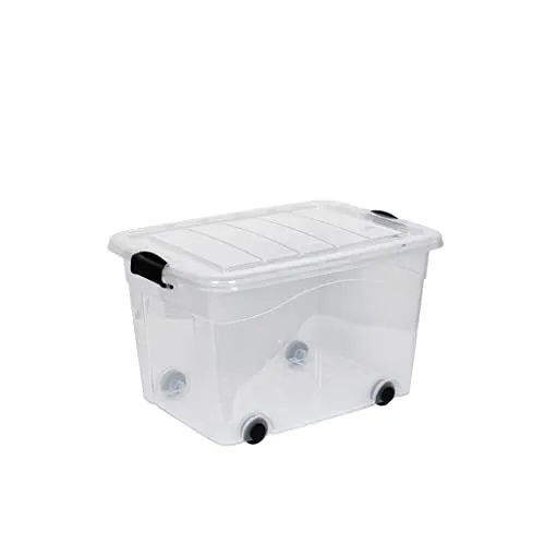 Kreher Aufbewahrungsbox 60 Liter mit Rollen