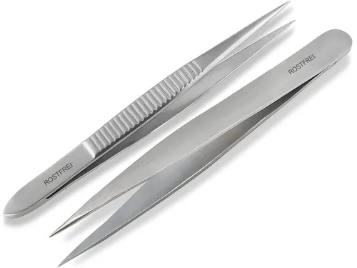 Profi-Set Augenbrauen Zupfpinzette Spitz Pinzette Haarzupfpinzette 2-Teilig NEU