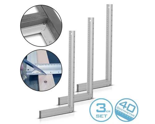 STAHLWERK Flachwinkel Aluminium-Anschlagwinkel 3er-Set - Hochwertige Anschlagwinkel aus Aluminium, ideal für präzise 90°-Messungen, robust und langlebig, perfekt für Handwerker und DIY-Projekte.