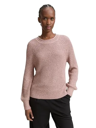 Strickpullover TOM TAILOR DENIM, Damen, Gr. XL - Modischer Strickpullover für Damen in Antique Rose Melange. Mit taillenbedeckendem Schnitt und elastischer Strick-Qualität, die warm hält und Bewegungsfreiheit bietet.