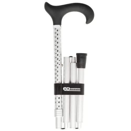 Faltbarer Gehstock mit Derbygriff – stabiler Leichtmetall-Wanderstock - Gehstöcke, verstellbar von 85,5 cm bis 95,5 cm, faltbar auf 33 cm, max. belastbar bis 100 kg – ideal für Komfort und Mobilität.