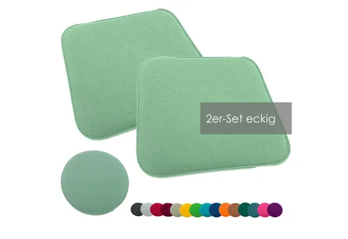 heimtexland Sitzkissen Filz Sitzauflage Stuhlkissen Bankkissen abwaschbar, Filzkissen eckig & rund I Indoor Outdoor I bequem & robust grün Rund | 35 cm x 35 cm