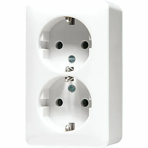 Jung Steckdose 2fach Aufputz 600 alpinwei� 6020AWW