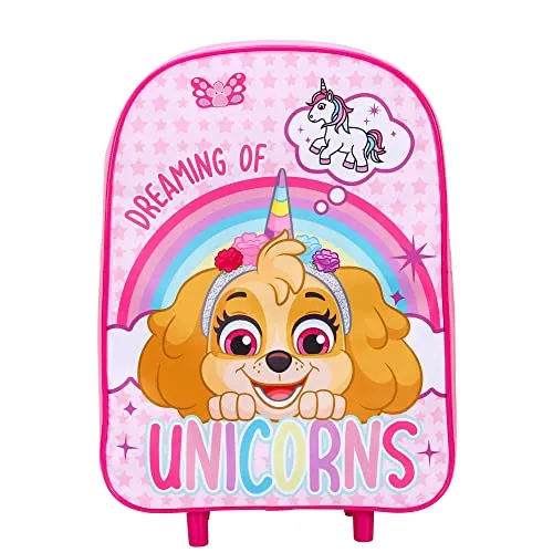 TDL Skye Unicorn Patrol Charakter Standard Faltbarer Trolley Handgepäck Tasche für Schule Reisen Urlaub, rose