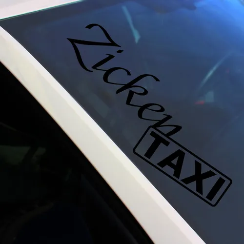 Frontscheibenaufkleber Zickentaxi Schwarz Glanz Sticker Tuning Auto FS135