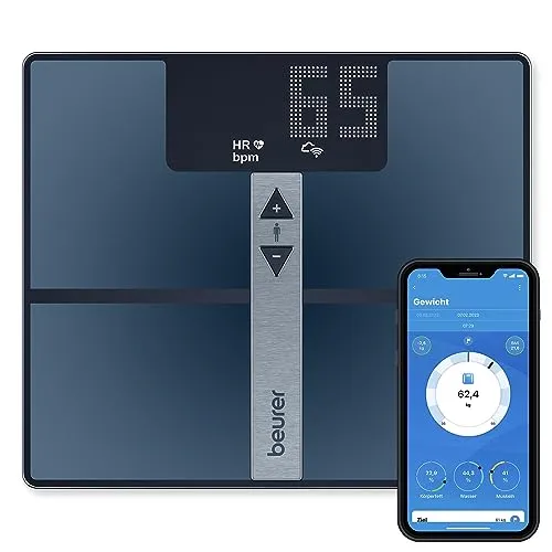 beurer BF 980 Körperanalysewaage - Digitale Personenwaage, präzise Körperanalyse mit Bluetooth und App-Anbindung zur Gesundheitsüberwachung
