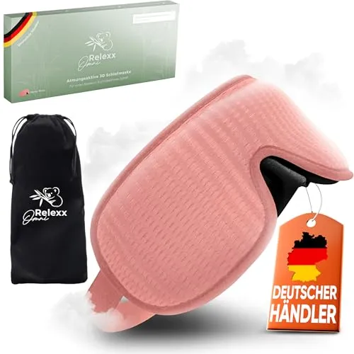 OMNIRELEXX Schlafmasken für Frauen – Atmungsaktive 3D Schlafbrille aus Memory Foam - Schlafmasken für Damen, mit 3D-Design für optimalen Tragekomfort, lichtblockierend und ideal für erholsamen Schlaf unterwegs.