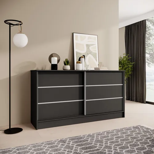 Beautysofa Kommode MIRELA mit 2 Schiebetüren – 120 cm oder 160 cm, in verschiedenen Farben