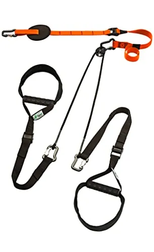 eaglefit - Premium Sling-Trainer „Exclusive“ für Zuhause inkl. Umlenkrolle, Türanker, Wand-, oder Deckenhalterung & Zubehör - Schlingentrainer Slingtraining als effektives Ganzkörpertraining (orange)