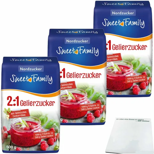 Sweet Family Gelierzucker 2zu1 3er Pack 3x500g Packung usy Block