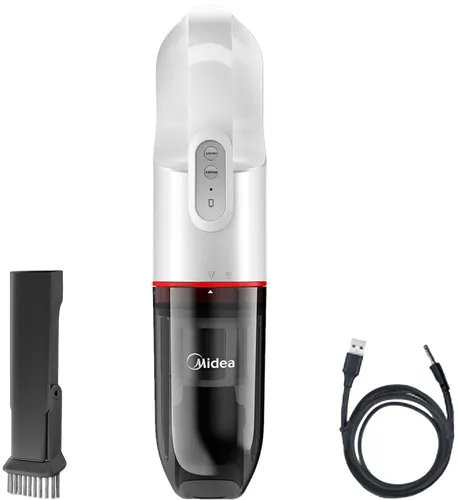 Midea Akku Hand Staubsauger H3 - USB 2 in 1 für Auto - Kompakter Staubsauger für Auto und Zuhause mit 12 Minuten Laufzeit, HEPA-Filter und USB-Ladefunktion. Ideal für schnelle Reinigungen!