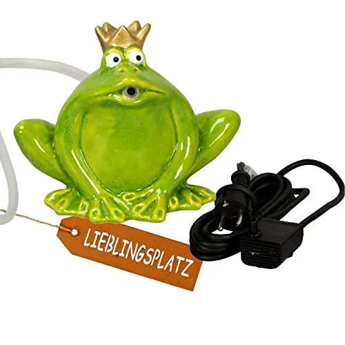 Wasserspeier Frosch grün mit Pumpe