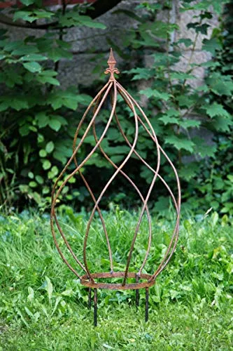 KUHEIGA Rankhilfe Rost Gedreht, H:100cm, Rankgitter Spitze, Rankgerüst Twist