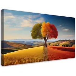 Feeby Leinwandbild, Mehrfarbig, Textil, Landschaft/Berg, Rechteckig, 100x50 cm, Bilder und Zubehör, Wandbilder, Leinwandbilder