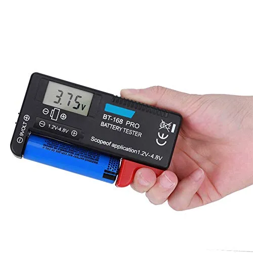 BT‑168pro Batterietester, Digitaler Batterietester für AAA AA 9 V 1,5 V, Haushaltsbatterietester für Kleine Knopfzellenbatterien