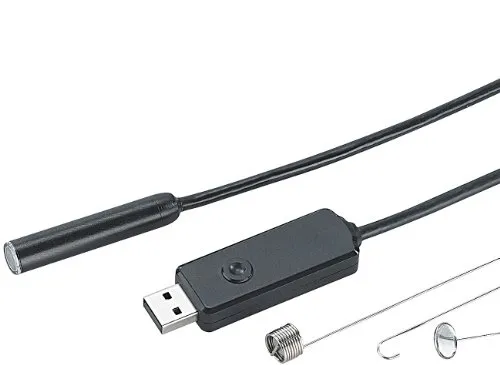 Somikon Inspektionskamera: Wasserfeste USB-Endoskop-Kamera UEC-6150, verstärktes 15-m-Kabel, LEDs (Inspektionskamera USB, Endoskopkamera wasserdicht, Wasserleitungen)