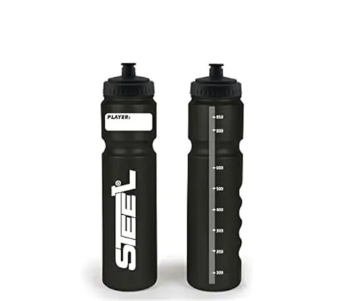 Steel Hockey Trinkflasche Silver Safe 1.0L Kurzer Halm