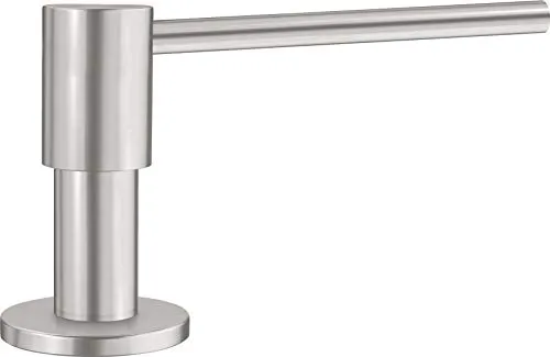 BLANCO PIONA Spülmittelspender in Edelstahl seidenmatt - Seifenspender für Küchen, passend zu allen BLANCO-Küchenarmaturen, bequem von oben zu befüllen, ideal für eine stilvolle und praktische Küchenorganisation.