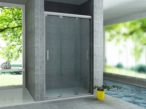 Aloni 3-teilige Nischen-Schiebetür 8mm (120x200cm) - Duschtüren mit 3-teiliger Einstieg, ideal für platzsparende Lösungen und eleganten Duschkomfort. Klare Optik und hochwertige Verarbeitung aus Belgien.