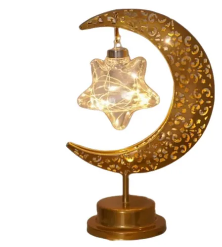 Diyarts Nachttischlampe Stern, LED-Glühbirne, Warmweiß, Langlebiges Metall, flackerfreies Licht, warmweiß, kabellos.