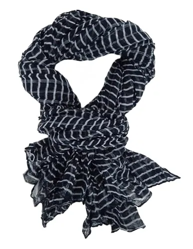 Ella Jonte leichter Schal Herrenschal Rot Blau Schwarz oder Grau Weiss gestreift