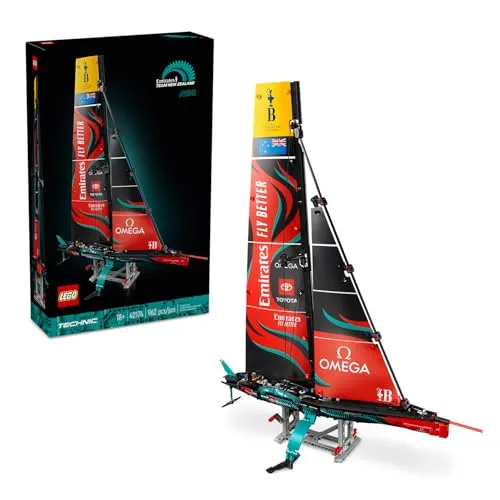 LEGO Technic Emirates Team New Zealand AC75 Yachtbauset für Erwachsene, Rennboot-Modell für Segelbootliebhaber, Build-a-Boat Geschenk für Fans kreativer und entspannender Aktivitäten, 42174