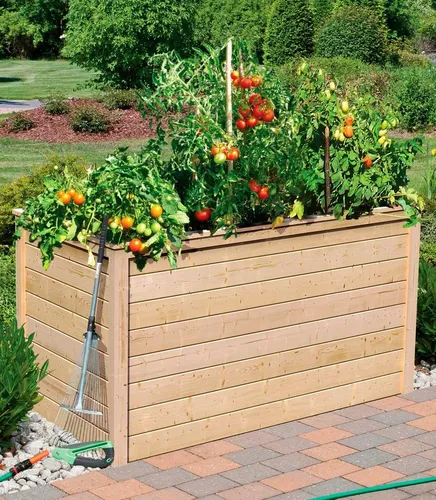 KONIFERA Hochbeet 2 - Beige, 173x89x82 cm - Hochbeet aus naturbelassenem Fichtenholz, ideal für Gartenliebhaber, mit 835 l Fassungsvermögen für gesunde Pflanzen und Selbstmontage.