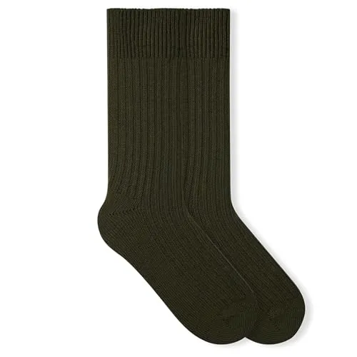 von Jungfeld Merino Wollsocken – Winter Thermosocken Damen & Herren, Unisex Wandersocken warm | 1 Paar (DE/NL/SE/PL, Numerisch, 36, 40, Regular, Regular, Dark Green)