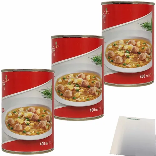 Jeden Tag Festtagssuppe mit Fleischklößchen und Eierstich 3x400ml Dose usy
