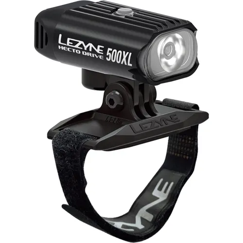 Lezyne Helmlampe Hecto Drive 500XL - Fahrradbeleuchtung mit bis zu 500 Lumen und 20 Stunden Betriebszeit. Integrierter USB-Stick für kabelloses Aufladen und vielseitige Helmhalterung.
