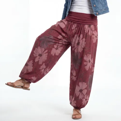 Sommerhose Damen Haremshose elastischer Bund leichte Hippie Pumphose Gr. 36-48