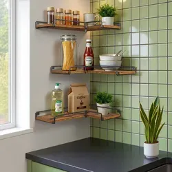 VASAGLE Eckregal, 3-tlg., L-förmiges Wandregal im Industrie-Design - Praktisches 2er Set Wandregale in Schwarz und Vintagebraun. Ideal für platzsparende Lösungen und zur stilvollen Präsentation Ihrer Lieblingsstücke. Robuste Konstruktion mit max. Belastbarkeit von 5 kg pro Regal.
