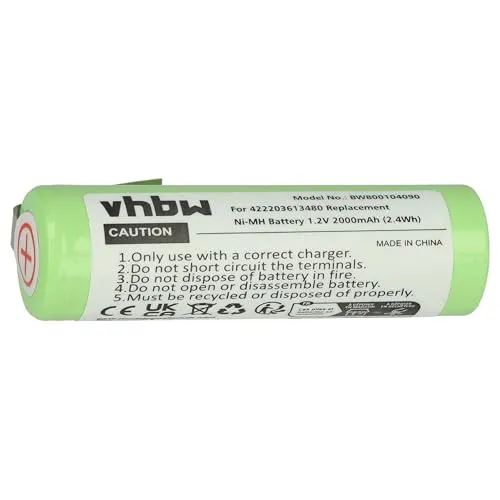 vhbw Akku kompatibel mit Philips HQ7310, HQ7320, HQ7330, HQ7340, HQ7350, HQ7360 Rasierer Haarschneider (2000mAh, 1,2V, NiMH)