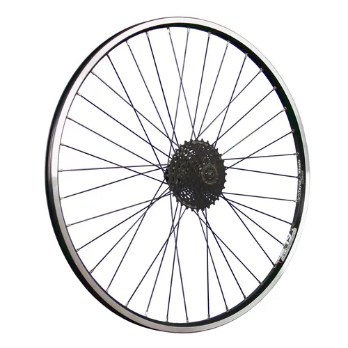 Zoll Fahrrad Hinterrad Hohlkammer mit Shimano 8 Gang Kassette Set schwarz 26