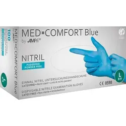 Einweghandschuhe Med Comfort Blue Größe Xl Blau Nitril Psa-kategorie Iii En 21420, En 374, En 455