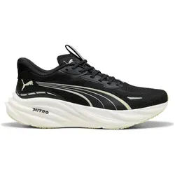 Puma Magnify Nitro 3 - Komfortabler Laufschuh in Schwarz und Apfelgrün (Größe 9.5) - Entdecke den Puma Magnify Nitro 3, ideal für Laufen und Rennradfahren. Mit atmungsaktivem Strickmaterial und innovativer Dämpfungstechnologie für ein leichtes Tragegefühl und optimalen Halt.